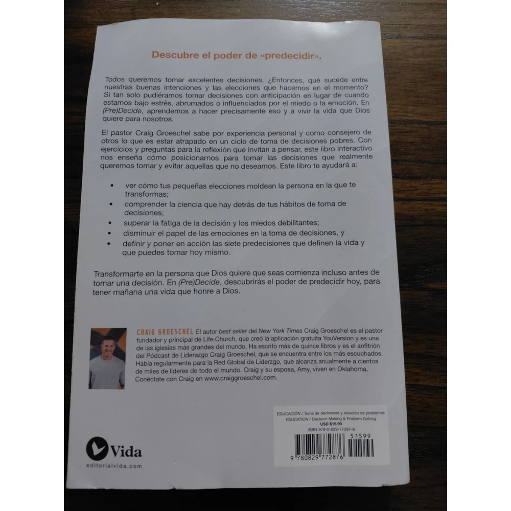 PreDecide Spanish Edition By Craig Groeschel New